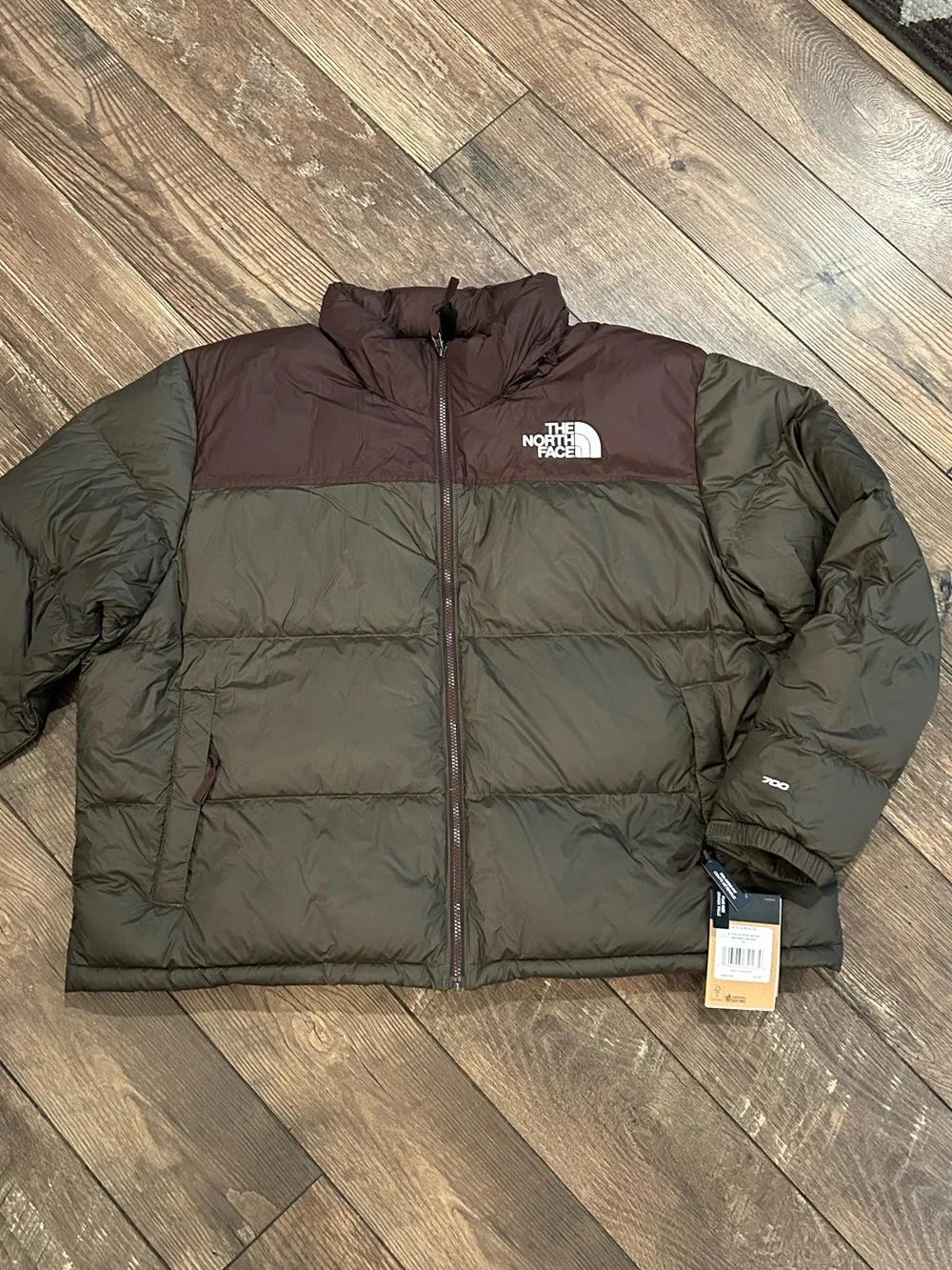 THE NORTH FACE 1996 Retro Nuptse 700 Puffer Jacket- New Taupe Green & Coal Brown